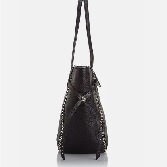 NWT Coach Whiplash Black Leather Tatum Satchel Bag w/ Gold Accents Retail $550 - Picture 2 of 12